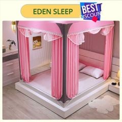 EDEN SLEEP màn chụp chống muỗi trọn bộ mùng khung,cản sáng chống bụi rèm giường 3 cửa có khóa kéo kín chống rơi