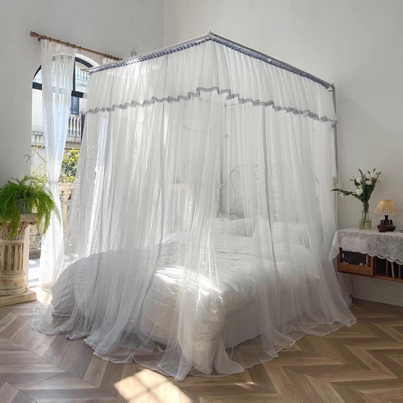 Màn khung inox 2 cột, thu khung A102, mùng khung không khoan tường