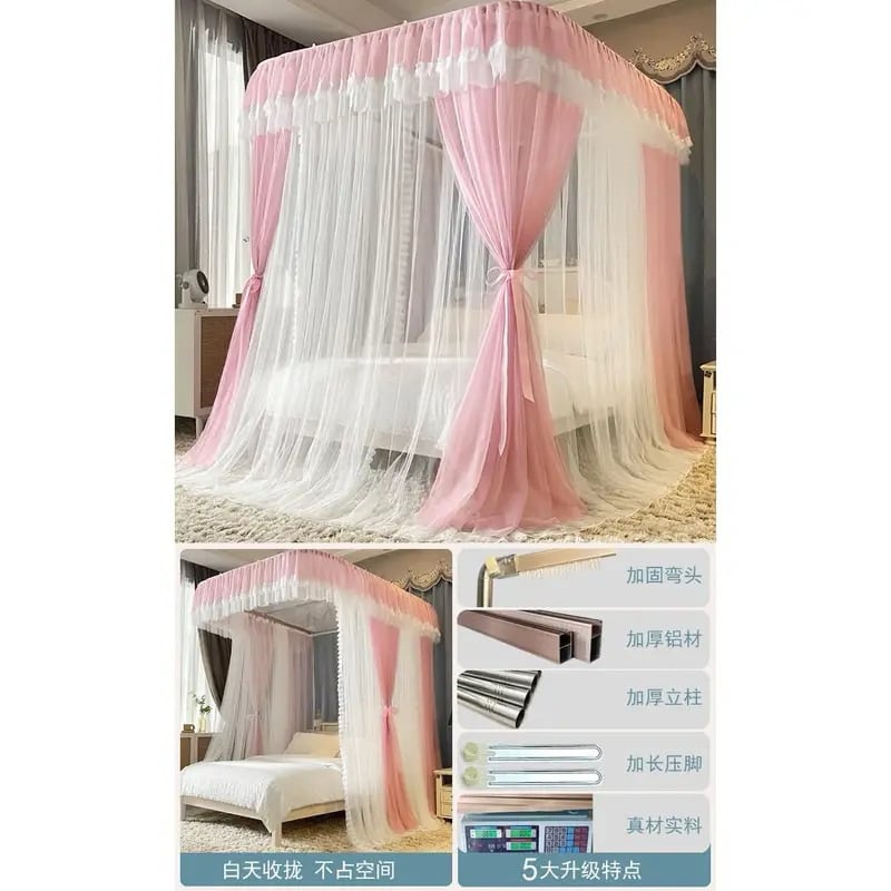 Màn khung 2 cột không khoan tường màn mùng ngủ chống muỗi cao cấp