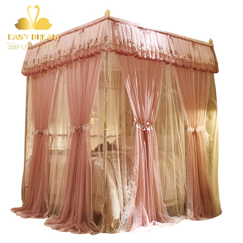 Màn mùng khung không khoan tường mùng ngủ công chúa  EASY DREAM khung inox cao cấp không gỉ - chống  muỗi côn trùng