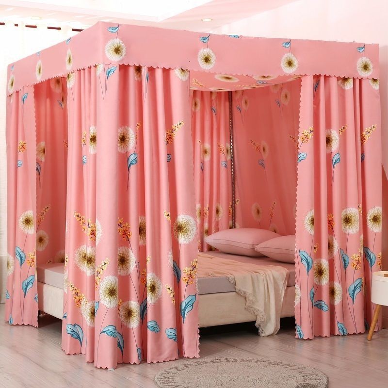 EDEN SLEEP Mùng màn khung chống muỗi màu đen phong cách Hàn Quốc, rèm giường chắn sáng và cản gió