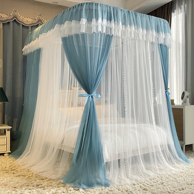 Màn khung 2 cột không khoan tường màn mùng ngủ chống muỗi cao cấp