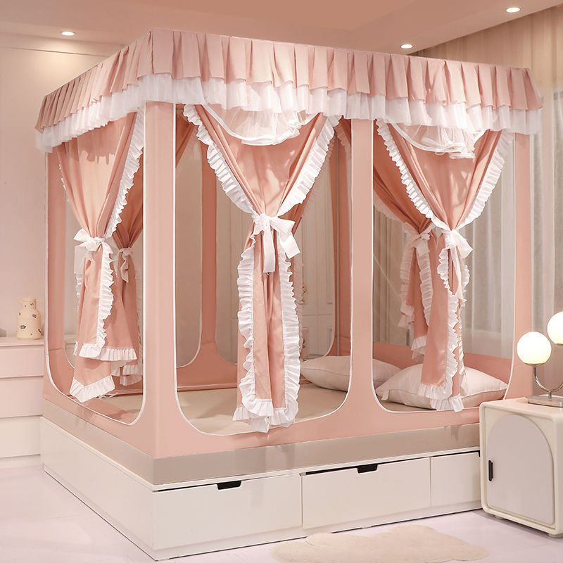 EDEN SLEEP Mùng màn khung chống muỗi gia đình,trọn bộ mùng khung vuông trẻ em chống rơi,rèm giường dày