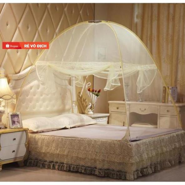 HOT DEAL Màn chụp (mùng) tự bung -gấp gọn- chống muỗi dành cho người lớn -cao 1m65 có 2 cửa- vải tuyn cao cấp