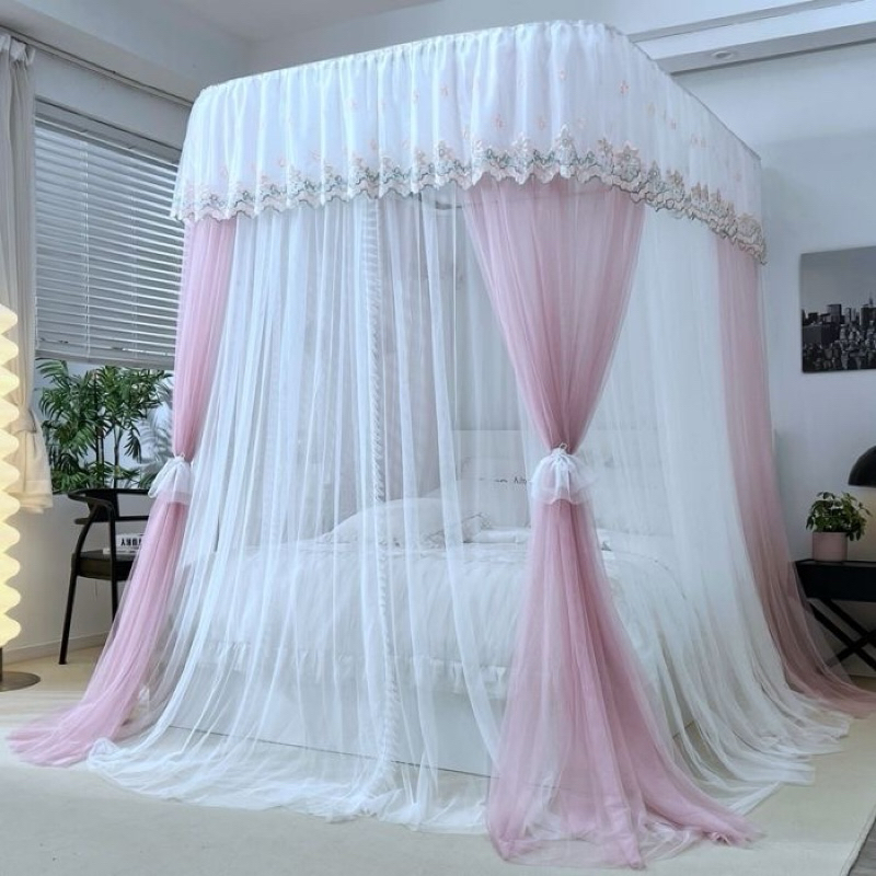 Màn/ mùng khung không khoan tường 2 cột chống muỗi kiểu dáng công chúa