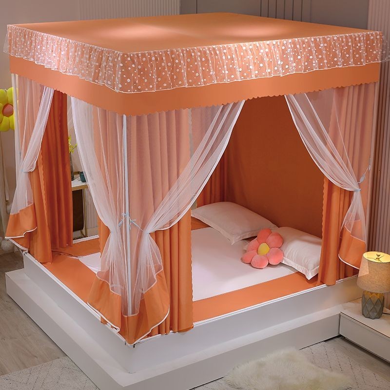 Màn Chống Muỗi Kiểu Mới Ba Cửa Kiểu Giường Ngồi Che Nắng Chống Bụi Phía Trên Dây Kéo Bao Toàn Bộ Giường Chống Rơi Cho Bé