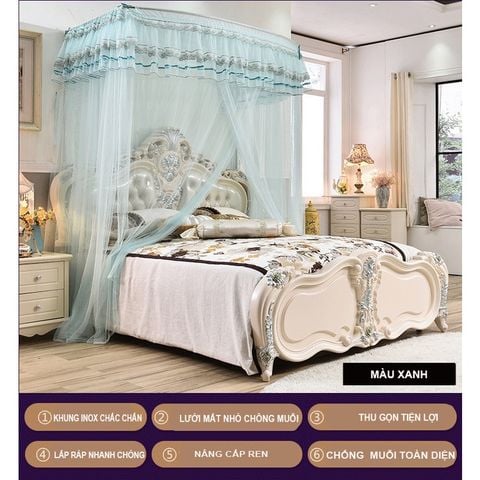 Màn khung không khoan tường tường -Mùng khung xếp kiểu dáng công chúa đẹp hiện đại nhất hiện nay