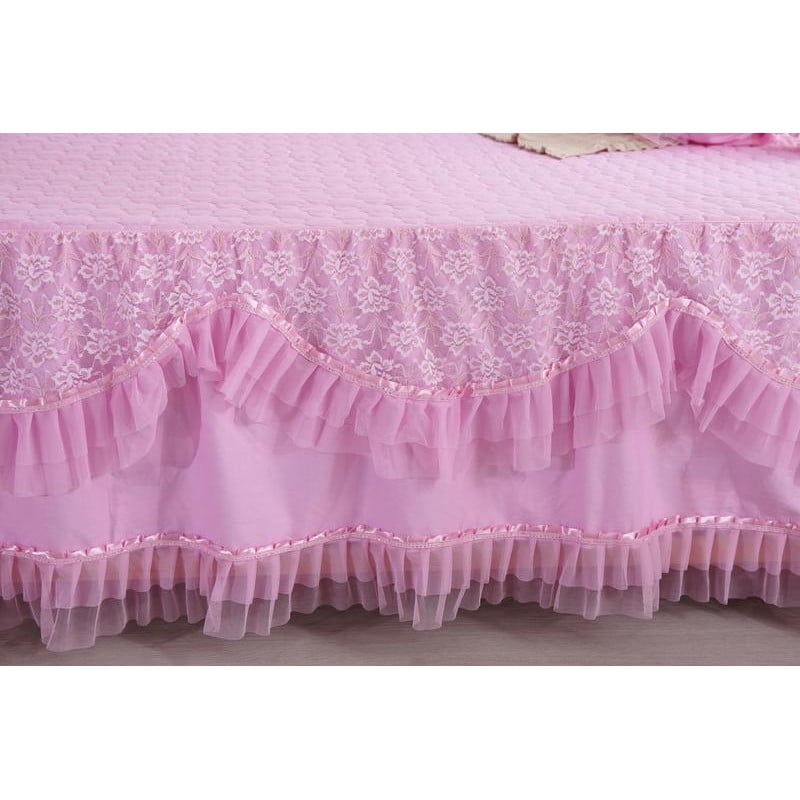 Chăn ga gối cưới cotton cao cấp ren thêu