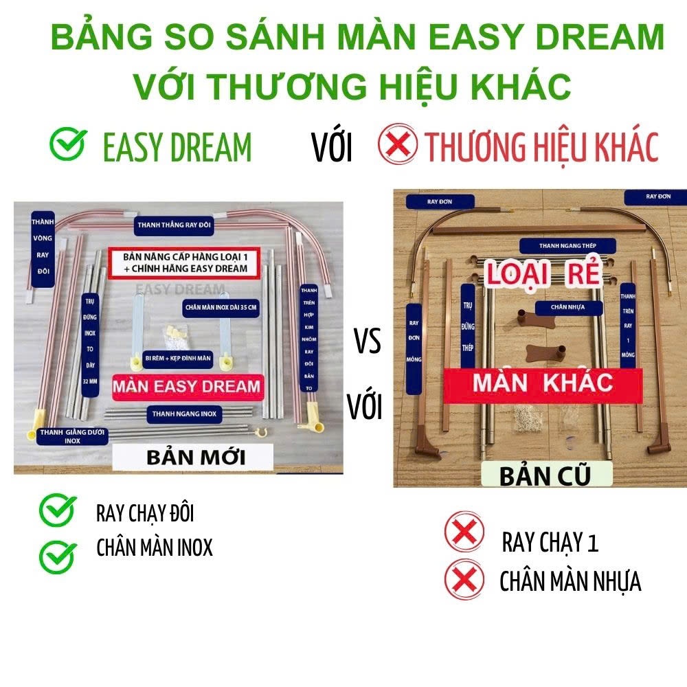 【 BẢN NÂNG  CẤP MỚI 2025  HÀNG LOẠI 1 】 CHÍNH HÃNG  - Màn khung không khoan tường - Mùng ngủ hiện đại mẫu mới