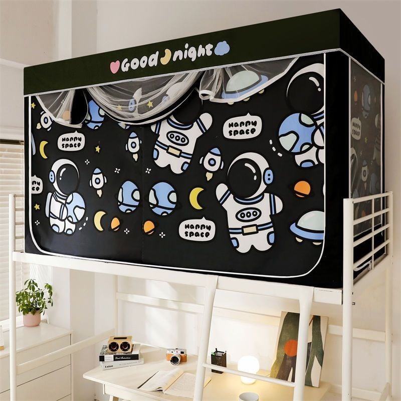 EDEN SLEEP Mùng màn khung chống muỗi ký túc xá sinh viên 90x190cm, rèm che giường ngủ hoạt hình giường tầng có khóa kéo