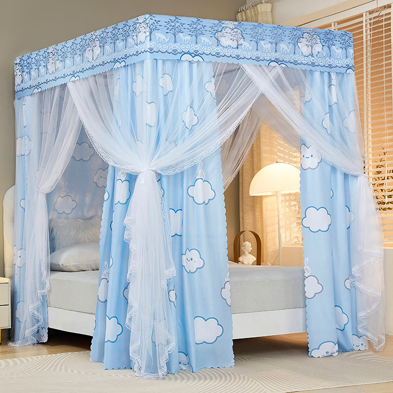 Màn Chống Muỗi Gia Dụng Phong Cách Công Chúa Phòng Ngủ Chống Bụi Trần Dày Dặn Rèm Giường Đôi1.5Gạo1.8Rèm Giường Sàn