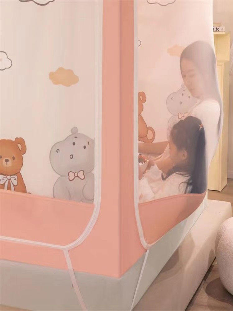 Màn chống muỗi chống rơi trẻ em loại nhà mới Màn chống muỗi gắn trên giường cho bé công chúa