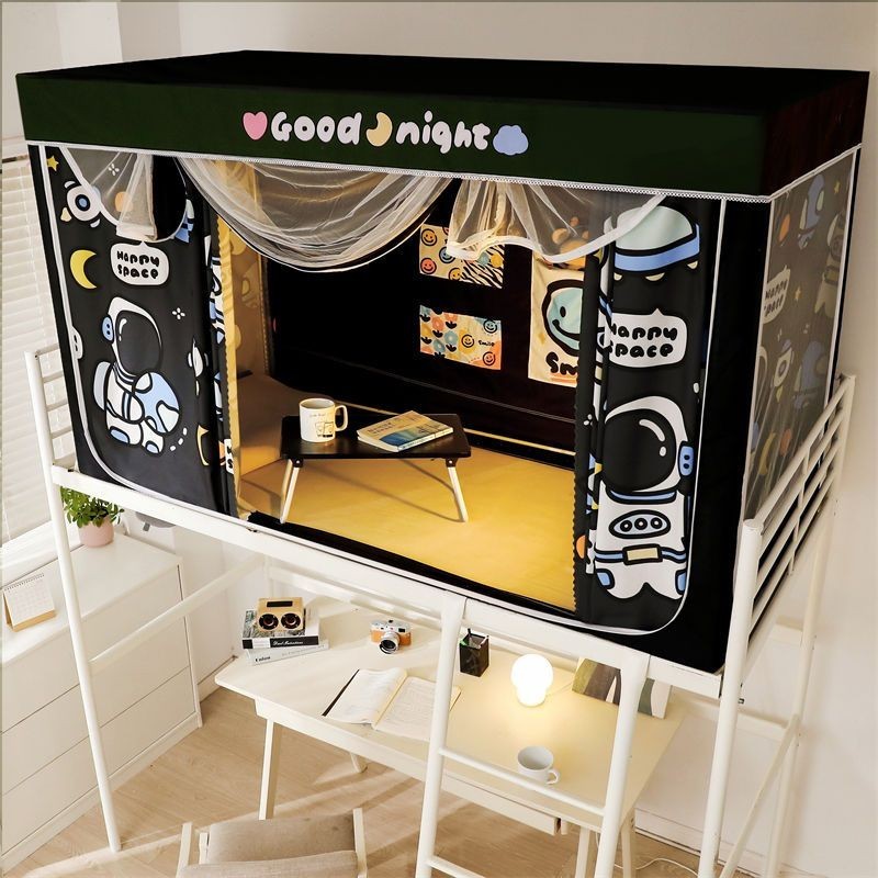 EDEN SLEEP Mùng màn khung chống muỗi ký túc xá sinh viên 90x190cm, rèm che giường ngủ hoạt hình giường tầng có khóa kéo