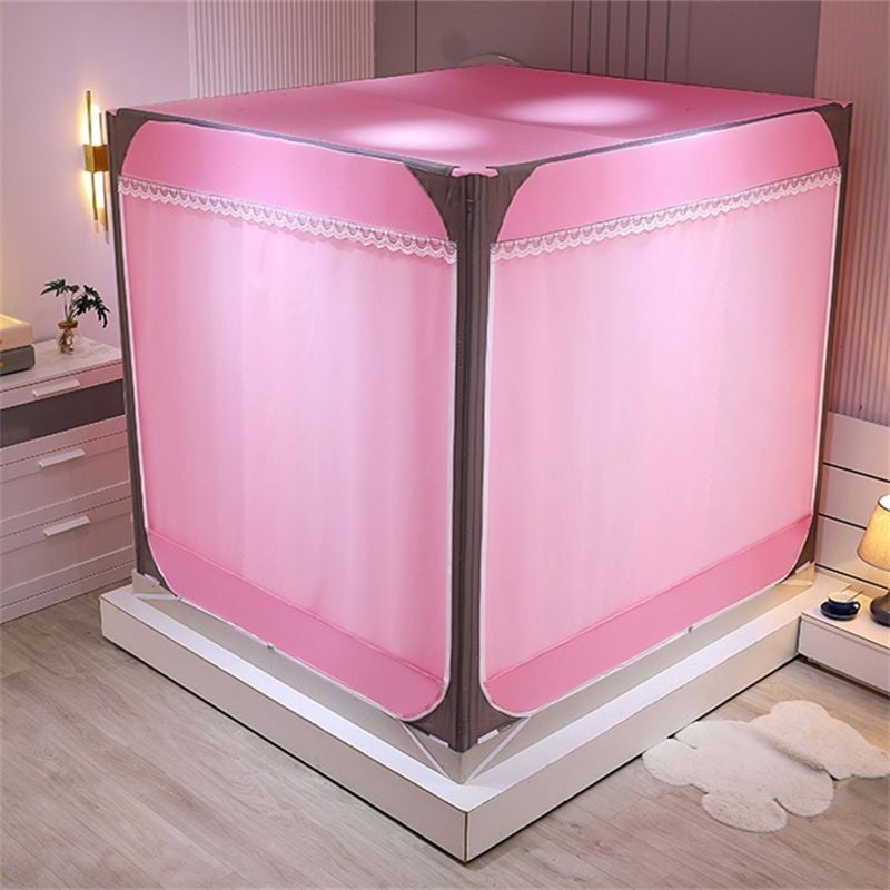 EDEN SLEEP màn chụp chống muỗi trọn bộ mùng khung,cản sáng chống bụi rèm giường 3 cửa có khóa kéo kín chống rơi