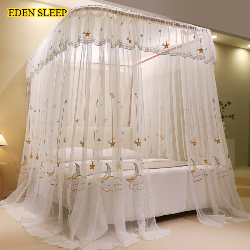 Thêu Hình Chữ U Hướng Dẫn Lưới Chống Muỗi Mã Hóa Đường Ray Dày Dặn Phòng Ngủ Gia Đình 2023 Công Chúa Cao Cấp Mới 1.8 M