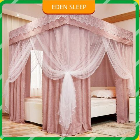 EDEN SLEEP Màn chống muỗi cho phòng ngủ gia đình trọn bộ mùng khung, màn chụp rèm cản sáng dày chống bụi và gió