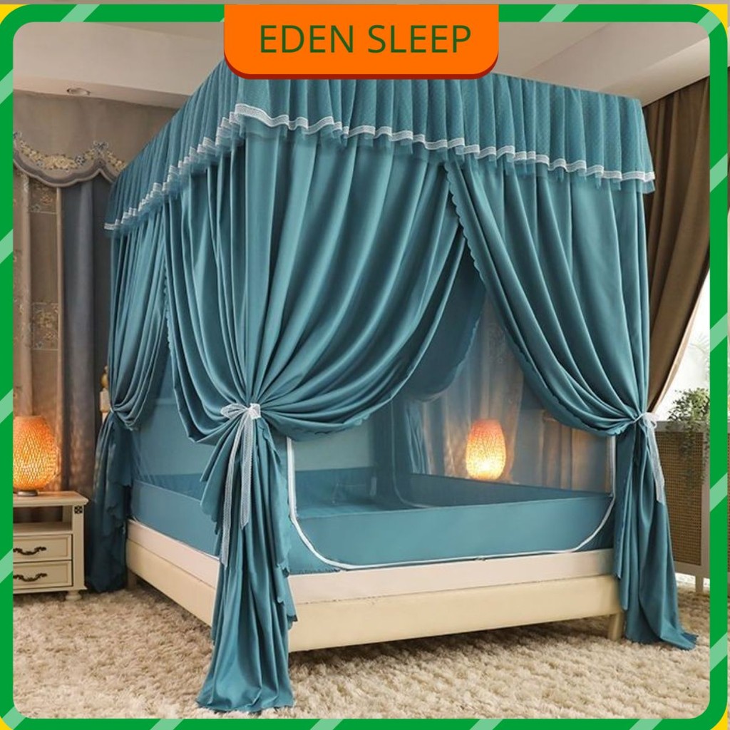 Màn Chống Muỗi Kiểu Giường Ngồi Sang Trọng Hai Lớp Chống Ánh Sáng Chống Bụi Trẻ Em Chống Rơi Toàn Bộ Rèm Cách Sàn Ba Cửa