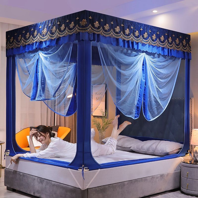 Lưới Chống Muỗi Chống Bụi Gia Dụng Che Nắng Chống Muỗi Mã Hóa Lưới Dày Dặn Khung Ba Cửa1.5Giường1.8Giường1.2