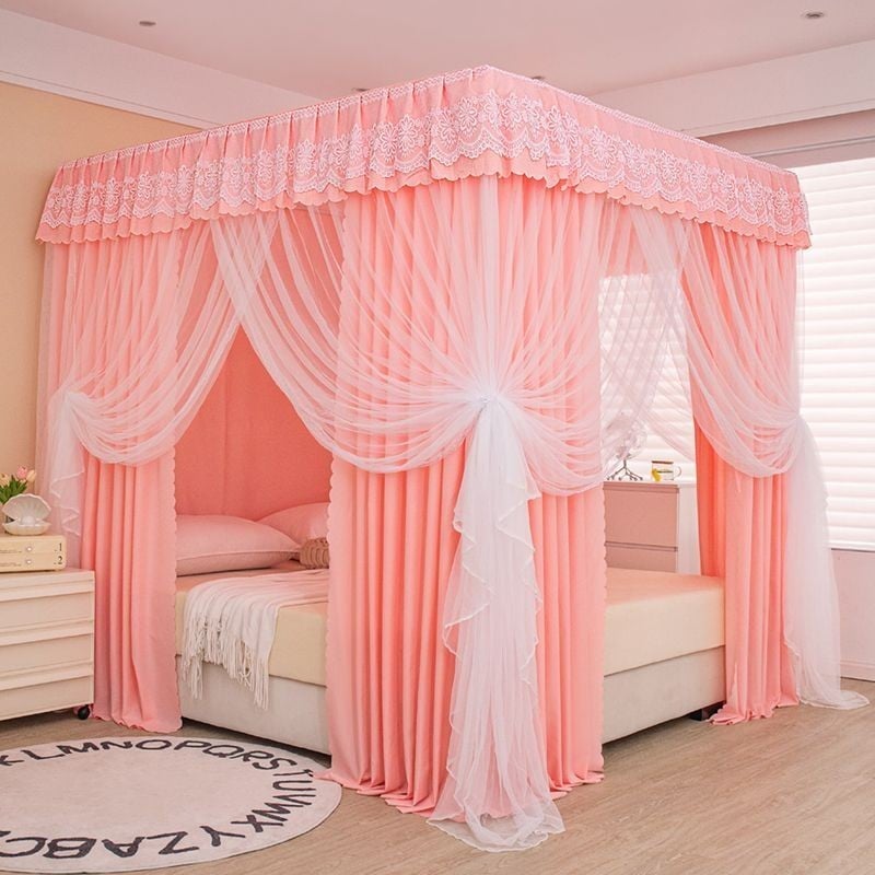 Rèm Giường Màu Trơn Chắn Gió Rèm Giường Che Nắng Ấm Mùa Thu Đông Rèm Giường Chống Bụi Ba Cửa Phòng Ngủ Gia Dụng Lều Giườ