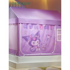 EDEN SLEEP Màn chống muỗi gắn trên giường ba cửa kiểu lâu đài hình chữ U chặn ánh sáng và ngăn muỗi cho bé đặt