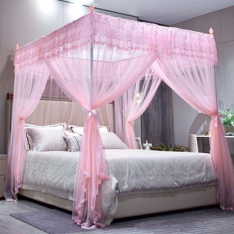 Lưới Chống Muỗi Mùa Hè Kiểu Mới1.8*2.0Mm Giường Đôi Ba Cửa Lưới Chống Muỗi Sàn1.5Giường Gạo