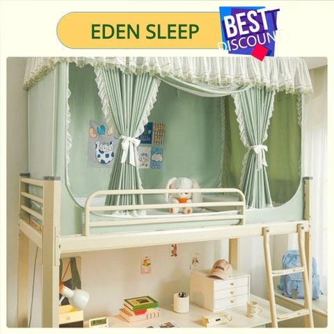 EDEN SLEEP Màn mùng khung chống muỗi ký túc xá sinh viên rèm che giường ngủ 3 cửa dây kéo chống bụi 0,8m 0,9m