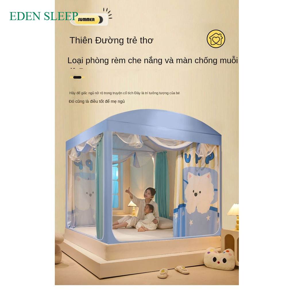 Rèm giường 3 mặt chống sáng rèm chống rơi trẻ em hoạt hình phòng ngủ