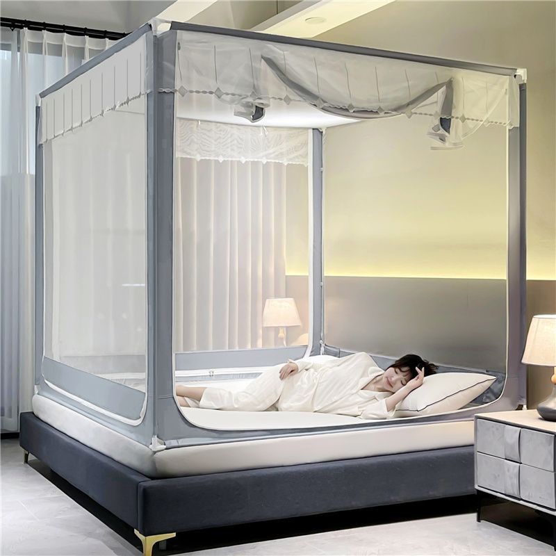 Màn Chống Muỗi Gia Dụng2023Cao Cấp Mẫu Mới1.8mGiường Đôi Yurt1.5Gạo1.2Phòng Ngủ Em Bé Chống Rơi