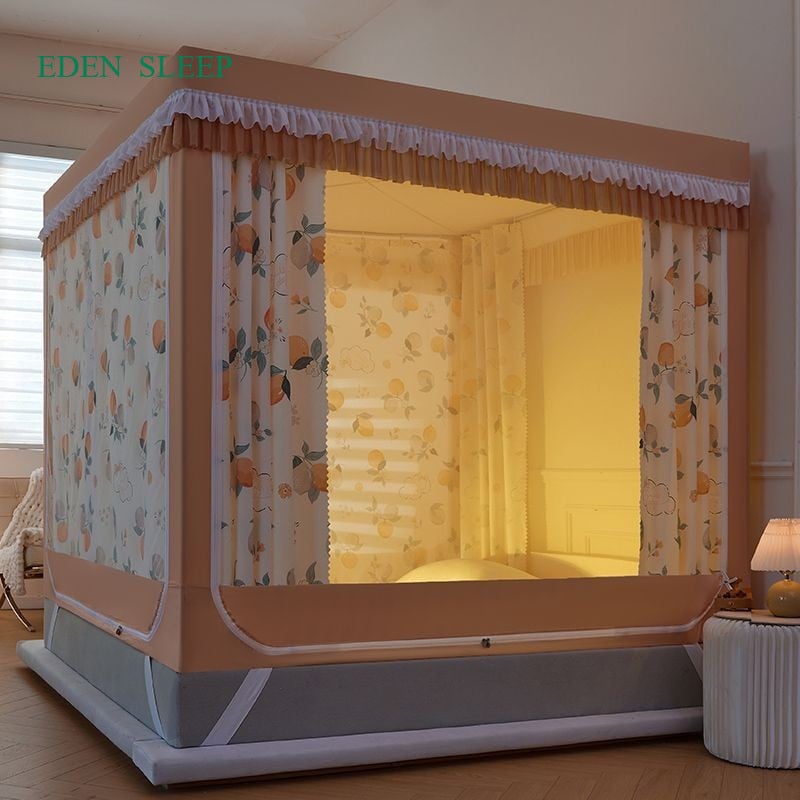 Màn khung vuông . vùng vuông chống bé ngã để dưới sàn trên giường đều được cao mẫu mãu mới đẹp 2025 chống muỗi toàn dện