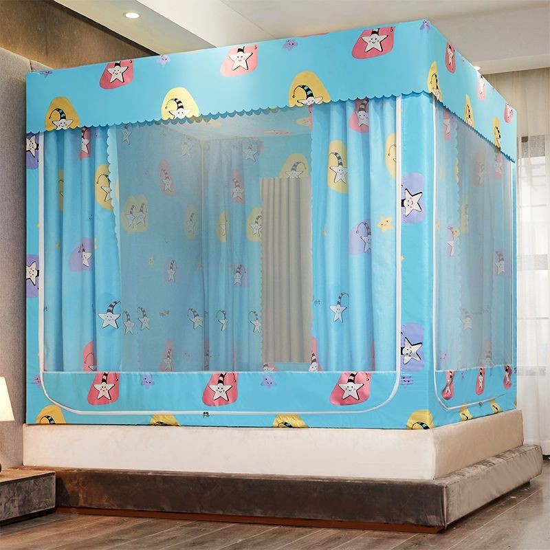 EDEN SLEEP Mùng màn khung phòng ngủ gia đình màn chống muỗi , loại  kéo, rèm giường kín hoàn toàn chắn sáng màn vuông