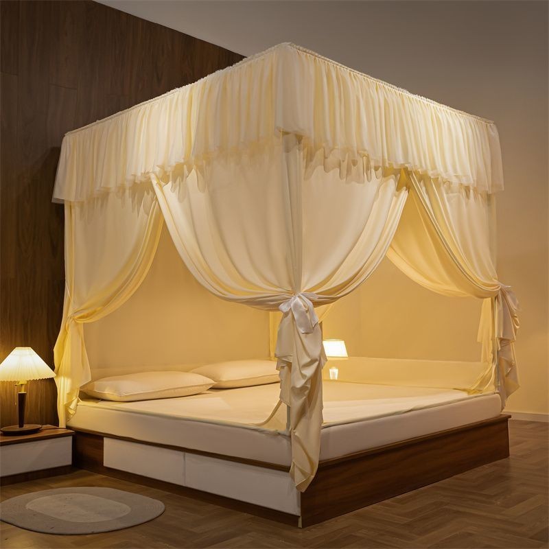 Giường Ngủ Lưới Chống Muỗi Yurt Chống Rơi Trẻ Em Che Ánh Sáng Rèm Cửa Phòng Ngủ Gia Đình Khóa Kéo Hoàn Toàn Kiểu Khăn Tr