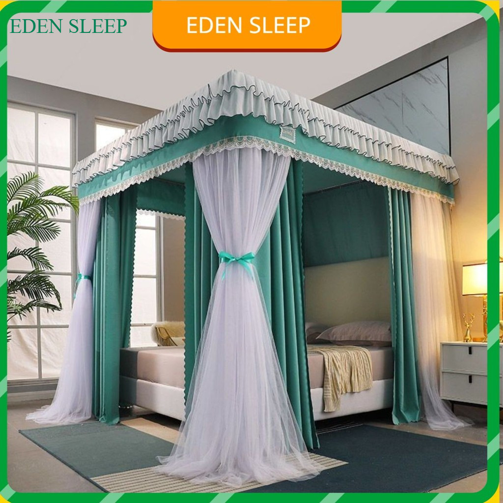 EDEN SLEEP Mùng khung 3 cửa màn chống muỗi gia đình rèm giường chặn ánh sáng,chống bụi rèm dày