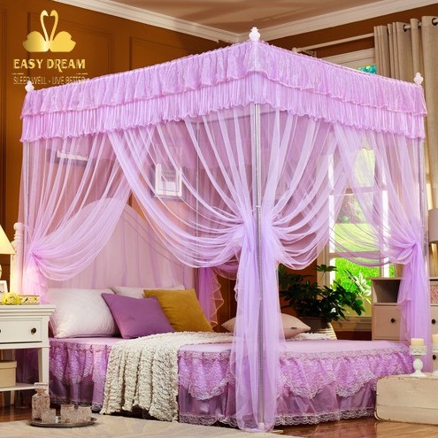 Mùng khung màn ngủ chống muỗi inox cao cấp không khoan tường vải tuyn mắt nhỏ