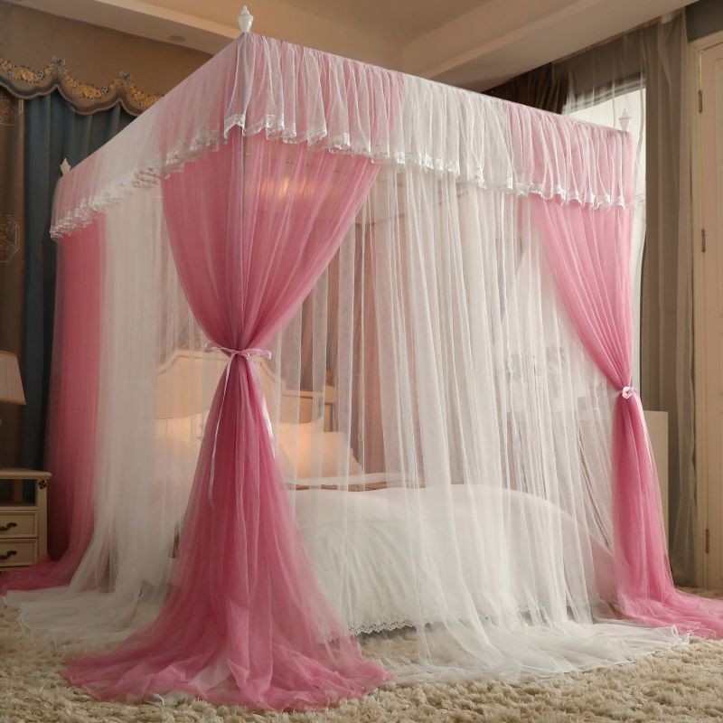 EDEN SLEEP Màn mùng khung 3 cửa phong cách công chúa, rèm giường, mùng chống muỗi cao cấp