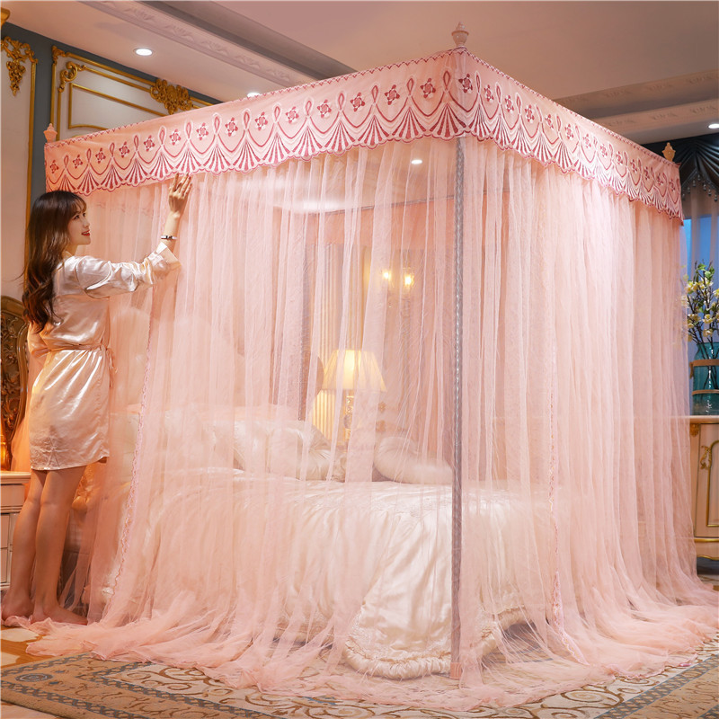 Màn Chống Muỗi Từ Sàn Đến Sàn Cung Điện Mới, Giá Đỡ Bằng Thép Không Gỉ Ba Cửa, Sợi Lều Mã Hóa Cao