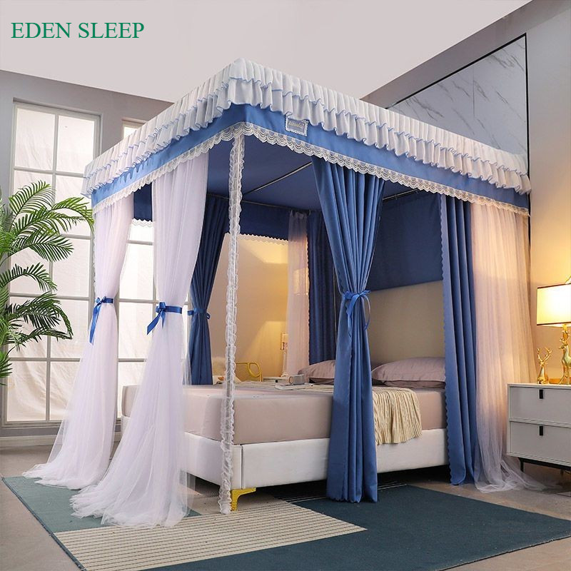 EDEN SLEEP Mùng khung 3 cửa màn chống muỗi gia đình rèm giường chặn ánh sáng,chống bụi rèm dày
