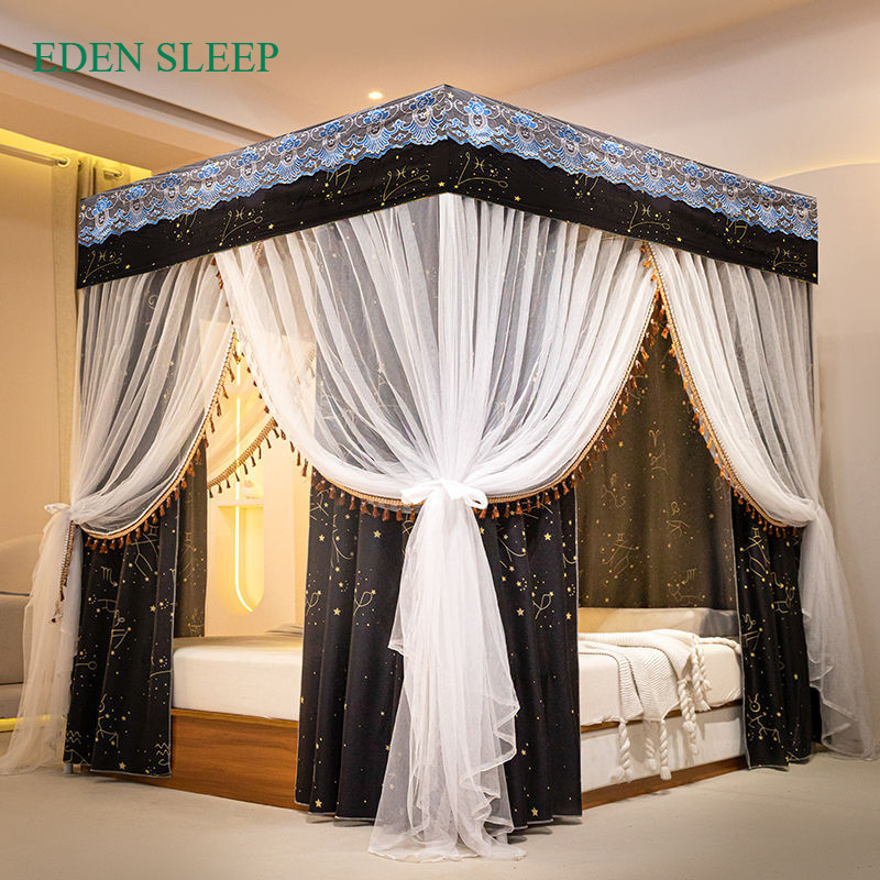 Mùng Màn công chúa không khoan tường cao cấp Chống Muỗi Vải 2 Lớp