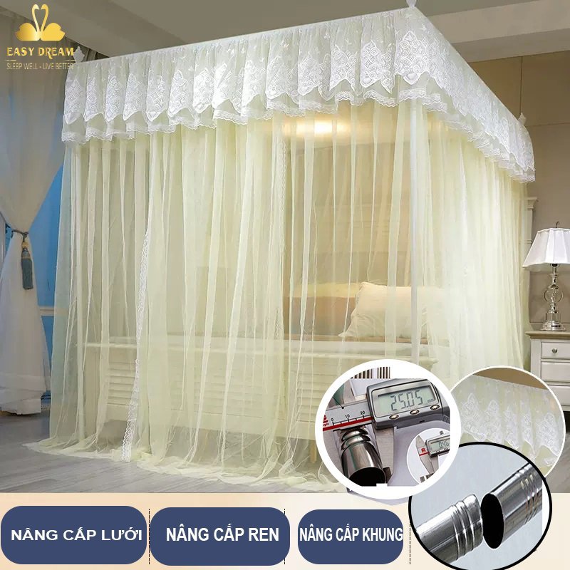 BẢNG NÂNG CẤP 2024 Màn khung không khoan tương cao cấp -Mùng khung công chúa hiện đại chống muỗi hiệu quả