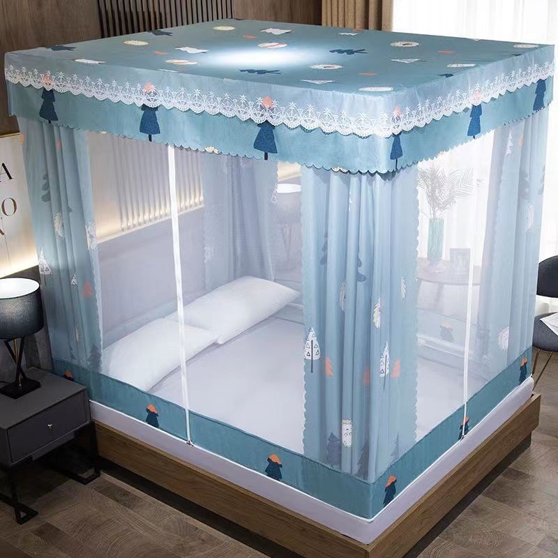 EDEN SLEEP Màn Mùng Chống Muỗi Có Khóa Kéo Chống Bụi, Rèm Giường Dày Chống Rơi,Trọn Bộ Mùng Khung