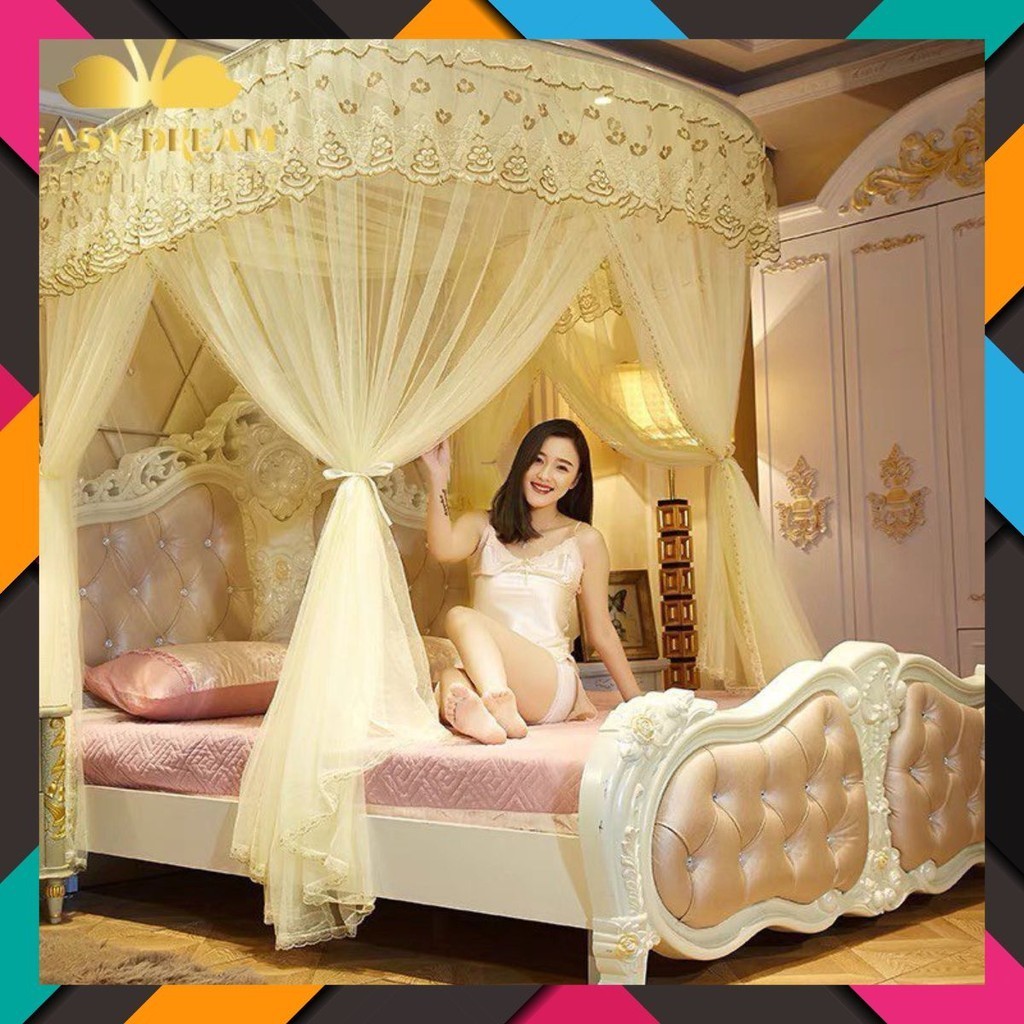 Màn khung xếp không khoan tường kiểu dáng công chúa -mùng khung chống muỗi hiện đại