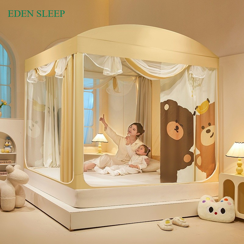 Rèm giường 3 mặt chống sáng rèm chống rơi trẻ em hoạt hình phòng ngủ