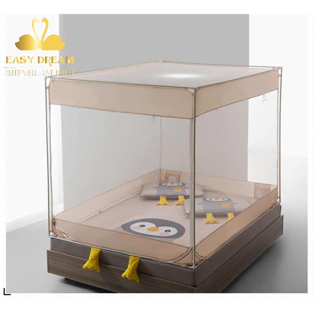 Màn khung không khoan tường nằm nệm - gồm màn + khung + chiếu điều hòa  -mùng chống muỗi cho bé -mùng ngủ