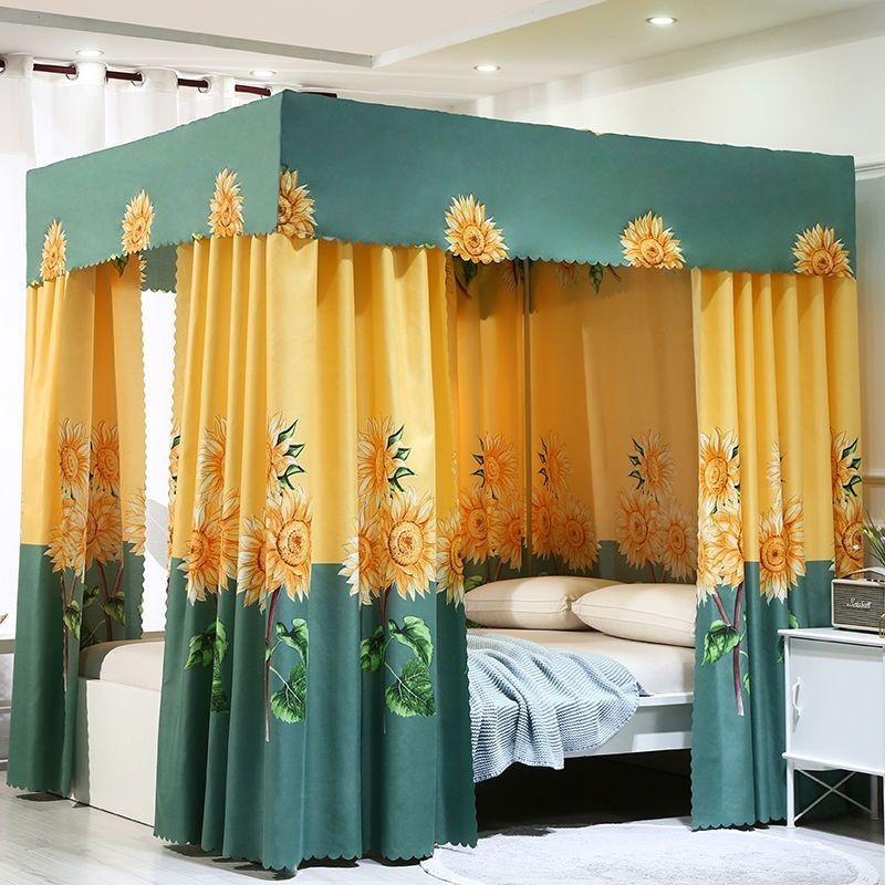 EDEN SLEEP Mùng màn khung chống muỗi màu đen phong cách Hàn Quốc, rèm giường chắn sáng và cản gió