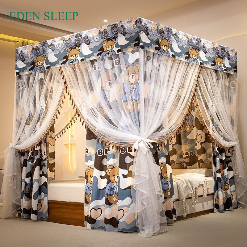 Mùng Màn công chúa không khoan tường cao cấp Chống Muỗi Vải 2 Lớp