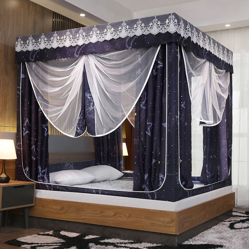 EDEN SLEEP Mùng màn khung phòng ngủ gia đình màn chống muỗi , loại  kéo, rèm giường kín hoàn toàn chắn sáng màn vuông