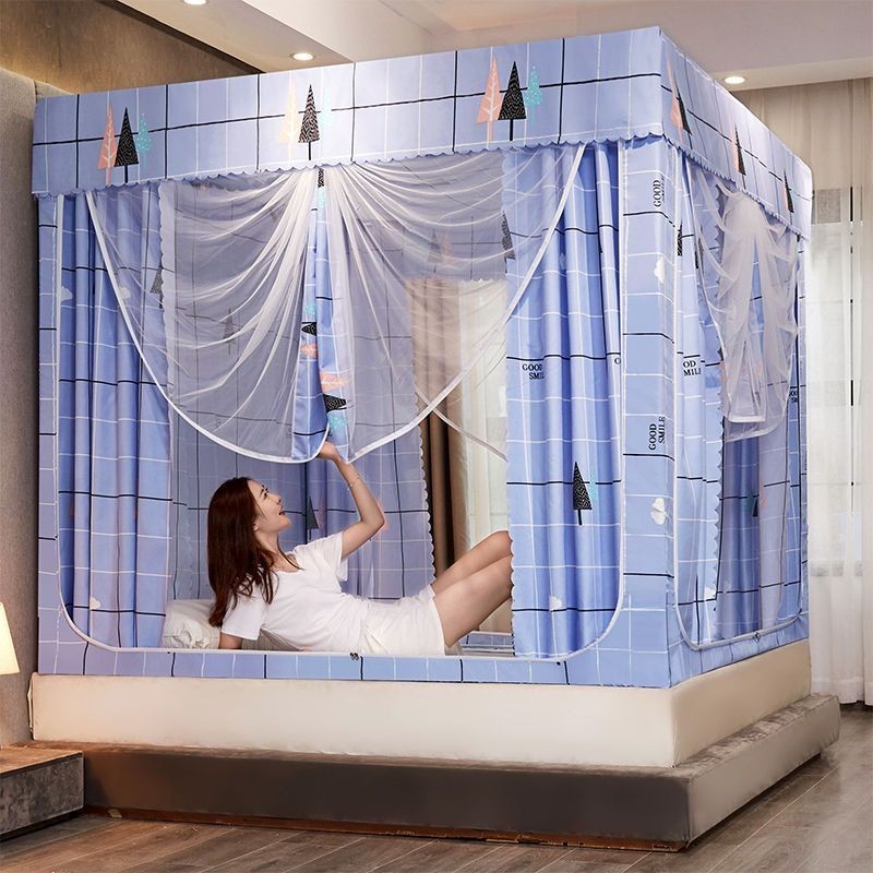 EDEN SLEEP Mùng màn khung phòng ngủ gia đình màn chống muỗi , loại  kéo, rèm giường kín hoàn toàn chắn sáng màn vuông