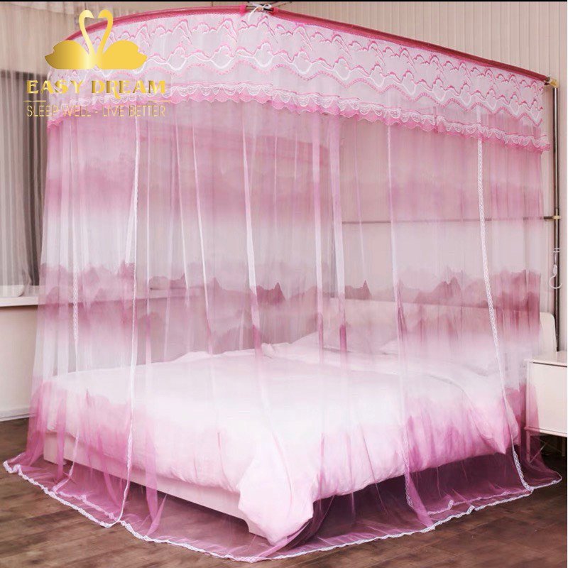 Màn khung xếp không khoan tường kiểu dáng công chúa -mùng khung chống muỗi hiện đại