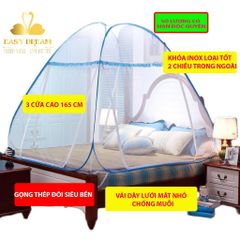 Mùng chụp tự bung gấp gọn người lớn - 3 cửa cao 165cm - gấp xếp gọn siêu tiện lợi màn tự bung -mùng ngủ chống muỗi