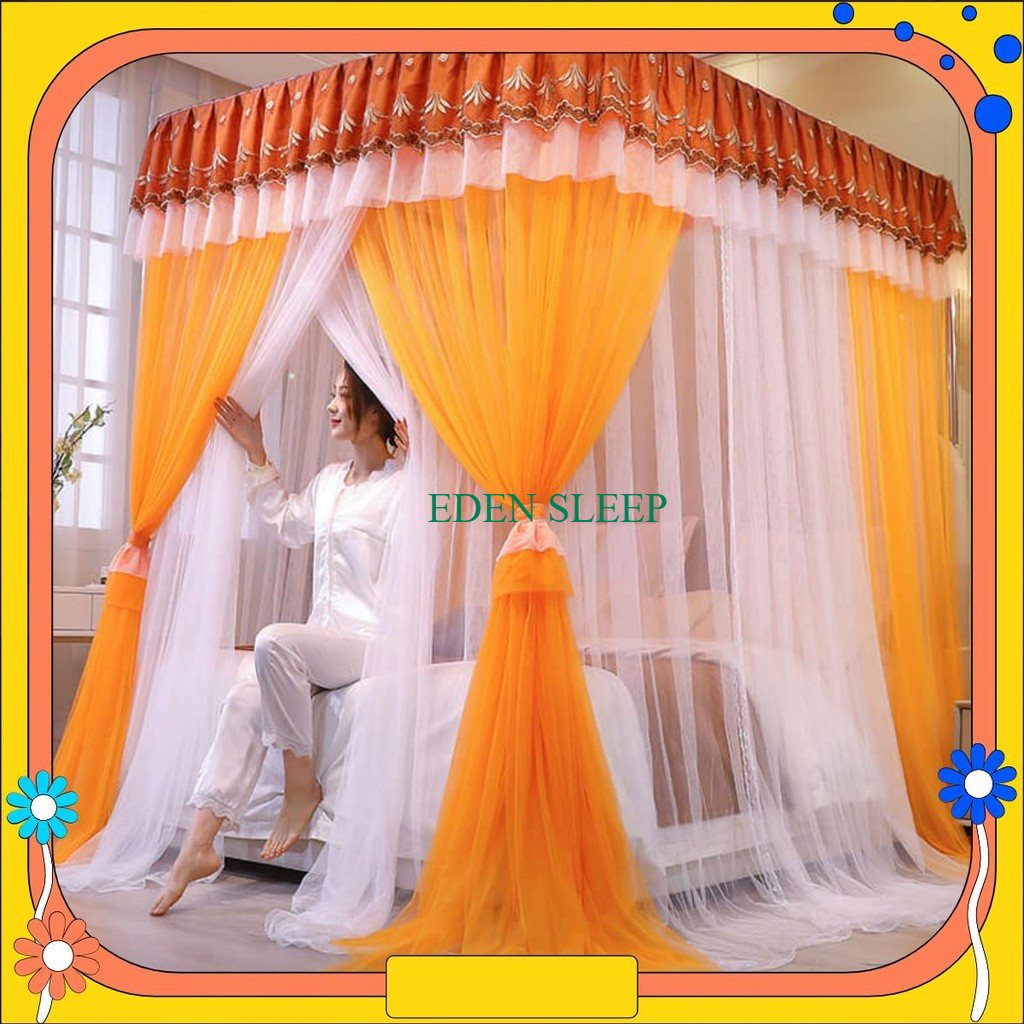 Màn/ mùng khung 2 cột không khoan tường 2 lớp, chống bụi, chống muỗi ,Màn công chúa 2 lớp