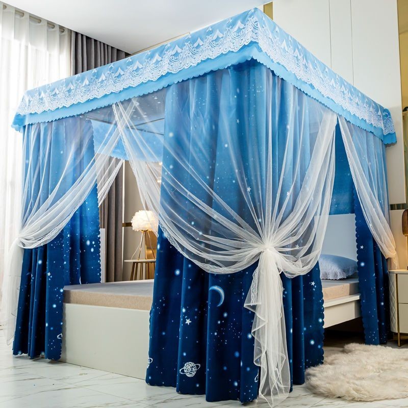 EDEN SLEEP Mùng khung chống muỗi phòng ngủ gia đình, rèm che giường chống gió 1,5m trọn bộ màn khung 1,8m